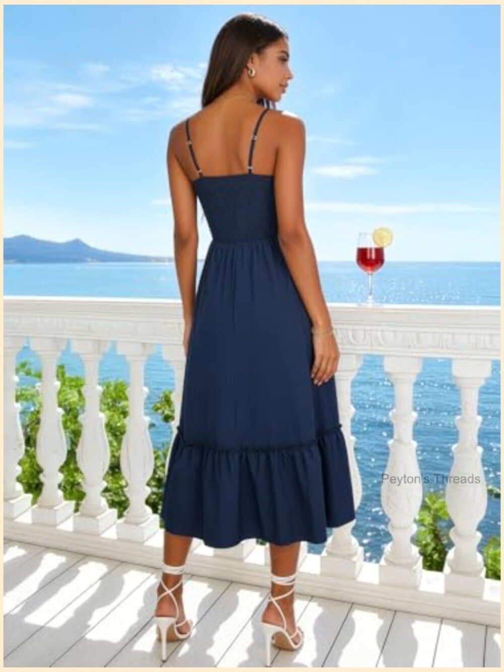 Spaghetti Strap Sleeveless Smocked Maxi Dress with Pockets - Picture 2 of 7